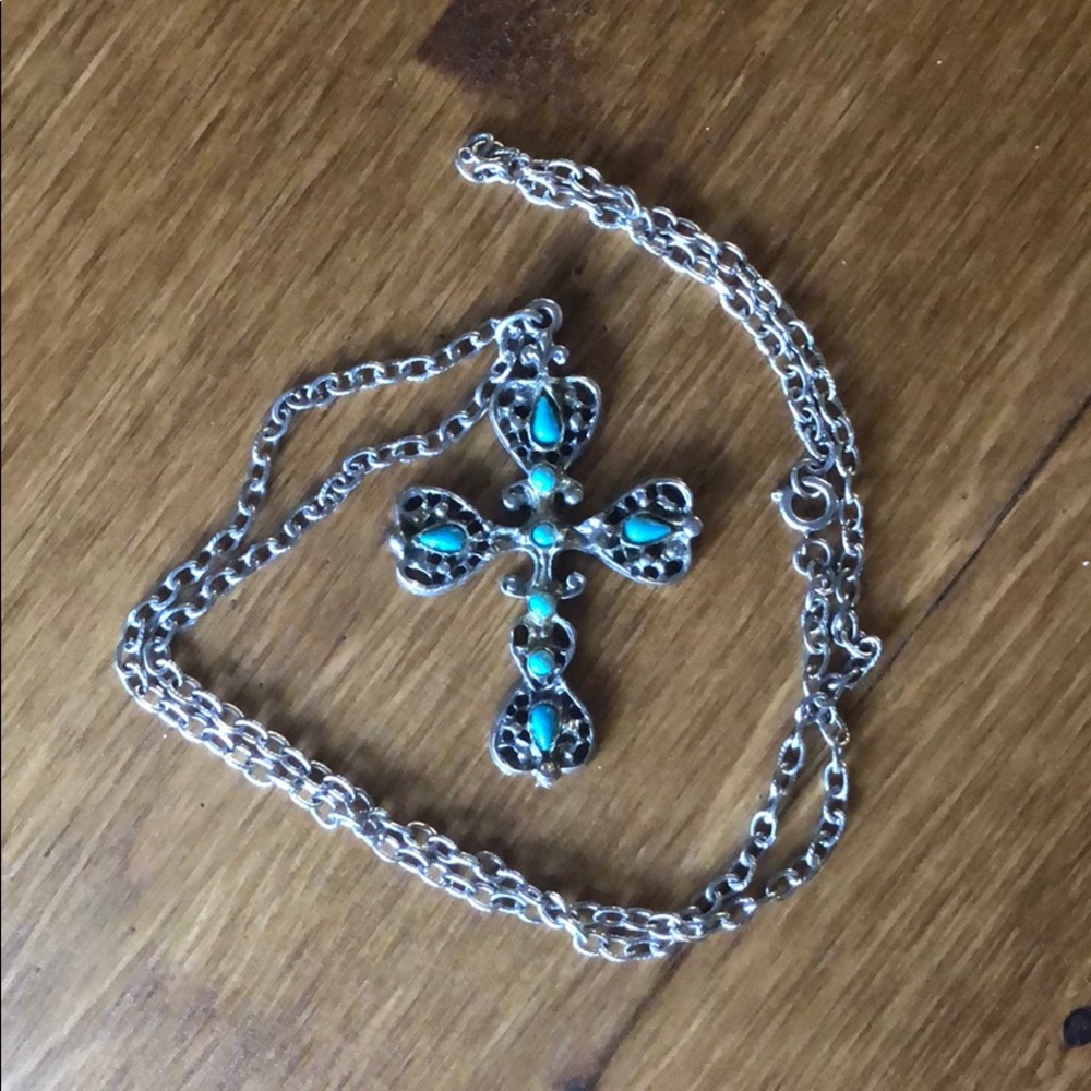 Turquoise Cross Necklace